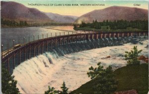 Hydro Plant Thompson Falls Clark Fork River Montana Postcard