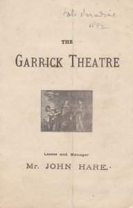 A Fools Paradise My Daughter John Hare Drama Victorian Garrick Theatre Programme