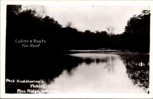 RPPC View, Dick Huddleston's Fishing Lodge, Pine Ridge AR Vintage Postcard X47