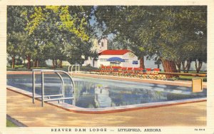 Beaver Dam Lodge Swimming Pool Littlefield Arizona linen 1941 postcard