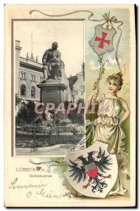 Postcard Old Lubeck Gelbeldenkmal Lbeck Eagle