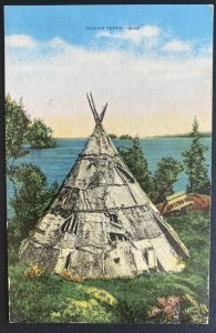 1948 Wisconsin Dells USA Picture Postcard Cover Native Americana Indian Tepee