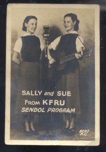 RPPC COLUMBIA MISSOURI KFRU RADIO STATION ADVERTISING REAL PHOTO POSTCARDE