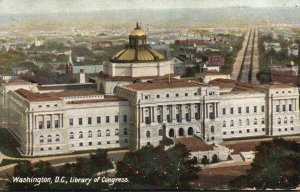 Vintage Postcard 1909 Library Of Congress Historic Bldg. Landmark Washington DC