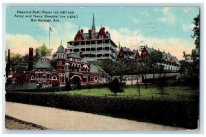 c1910 Imperial Bath House Army Navy Hospital Hot Springs Arkansas AR Postcard