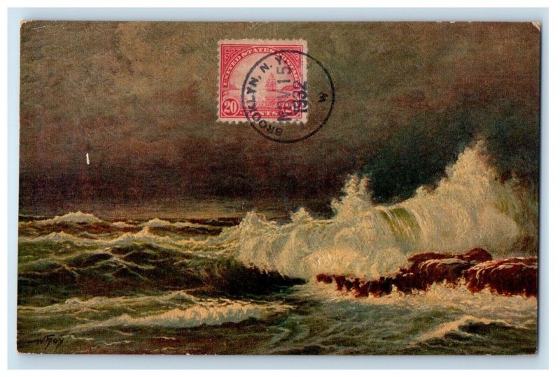 1932 Golden Gate Bridge Commemoration Stamp #567 20 Cent Brooklyn NY Postcard