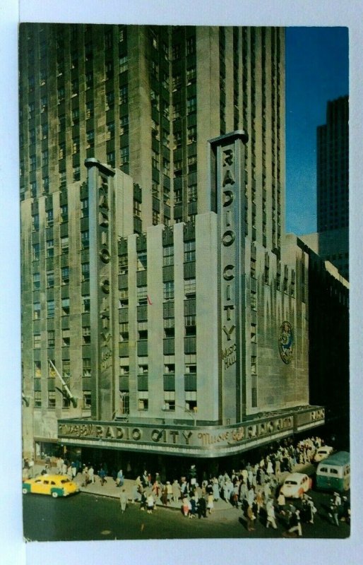 New York City NY Radio City Music Hall Vintage Cars Postcard