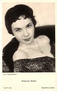 Françoise Arnoul French Actress Movie Star RPPC ca 1950s Vintage Postcard