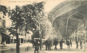 Postcard France Vichy C-1910 Rue Cunin Gridaine Street Scene 23-4651