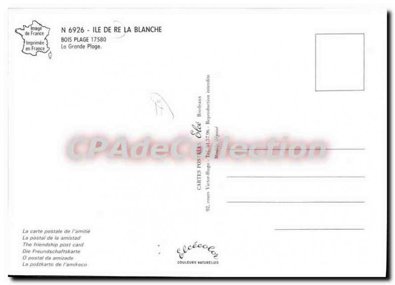 Postcard Modern Ile De Re Bois Plage Blanche