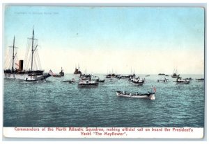 1910 Commanders North Atlantic Squadron Presidents Yacht Mayflower Iowa Postcard