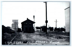 c1960 Crip Depot Dysart Iowa IA Railroad Train Depot Station RPPC Photo Postcard