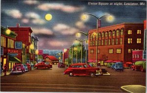 Postcard BUILDING SCENE Lewiston Maine ME AM1938