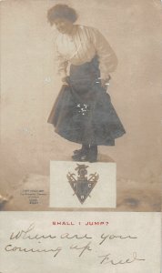 J26/ Ashtabula Ohio RPPC Postcard c1910 Woman Knights of Pythias 80