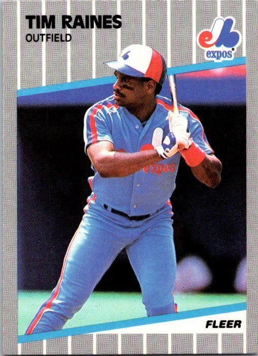 1989 Fleer Baseball Card Tim Raines Montreal Expos sk2809