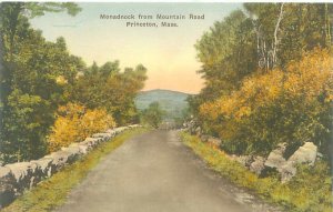 Princeton  MA Monadnock from Mountain Rd Hand-Colored  Albertype Postcard Unused