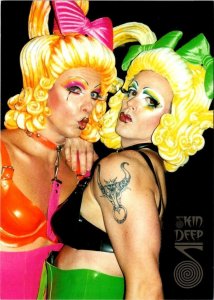 Drag Queens~Leather  DARREN & GAZZELDA Skin Deep Tattoo Magazine 4X6 Postcard