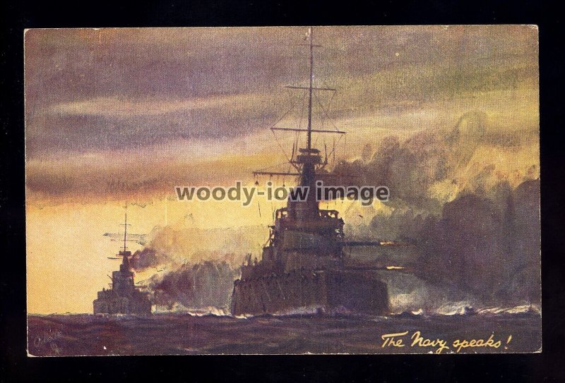 na7518 - Royal Navy Battleships/The Navy Speaks! Tuck's Britain's Glory p'card