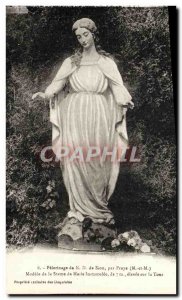 Old Postcard Pilgrimage From N D For Zion Praye Model of the statue of Mary i...