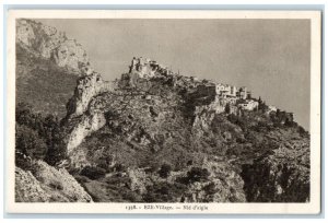 1945 View of Eze Village Nid D'Aigle Èze France Posted Vintage APO Postcard