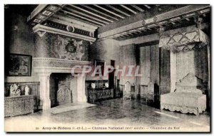 Old Postcard Azay Le Rideau Chateau National King Bedroom