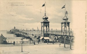 Netherlands Scheveningen Wandelhoofd Koningin Wilhelmina Vintage Postcard 08.29