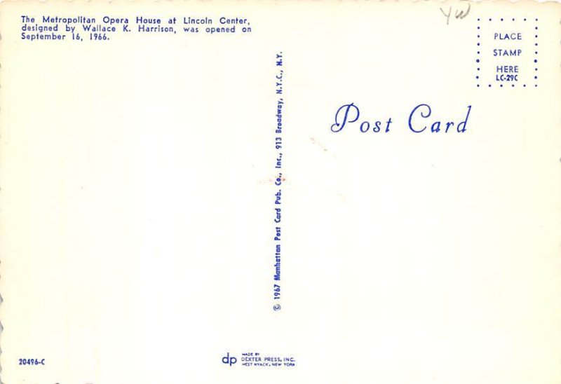 Metropolitan Opera House At, Lincoln Center  