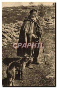 Old Postcard Folklore Cantal Types A patre in the mountains