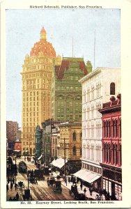 Scenic View San Francisco CA's Kearney Street Vintage Cars Behrendt Postcard