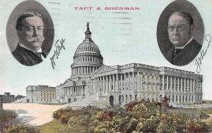 Washington DC Capitol Taft and Sherman Vintage Postcard AA53414