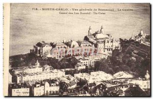 Old Postcard Monte Carlo Vue Generale Beausoleil Casino