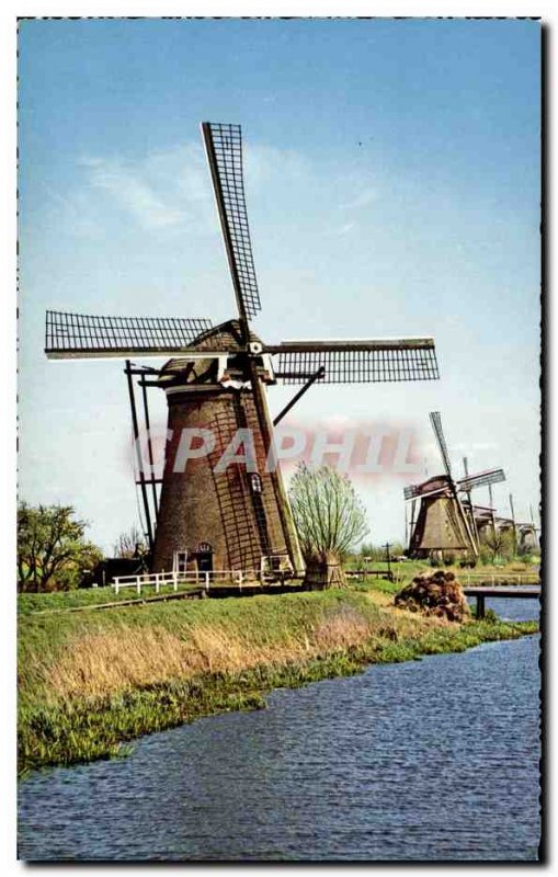 Old Postcard Netherlands Hollandse Molen Windmill Moulon