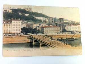 Vintage Postcard Lyon Le Pont Tilsit el le Cotean de Fourvierres France