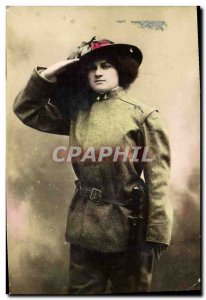 Old Postcard Militaria Alpine Hunters Woman