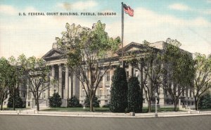 Vintage Postcard U. S. Federal Court Building Pueblo Colorado CO Elmer C. Clark