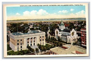 Vintage 1920s Postcard Bird's Eye Post Office Cathedral Hillsboro Hotel Tampa FL