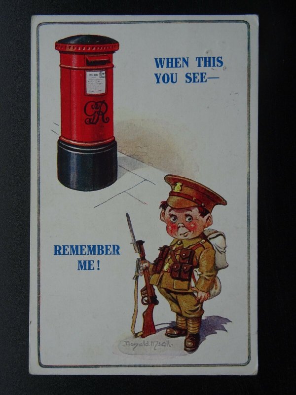 WW1 COMIQUE Series PILLAR BOX - WHEN YOU SEE THIS Donald McGill c1916 Postcard