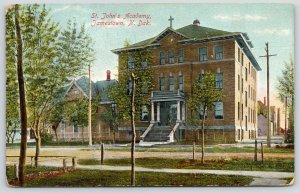 Jamestown ND~Skinny Trees Starting to Bud in Spring @ St John's Academy~c1910 