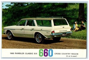 1963 Rambler Classic Six 660 Cross County Wagon Hackettstown NJ Vintage Postcard