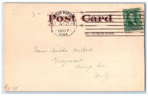 1907 Proposed Club Hotel Exterior Scene Cedar Rapids Iowa IA Posted Postcard