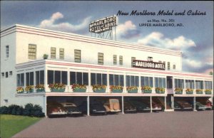 Upper Marlboro Maryland MD New Marlboro Motel and Cabins Linen Vintage PC