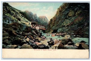 Entrance To Ogden Canon Utah UT, Bridge Rocks Mountains Showing Vintage Postcard