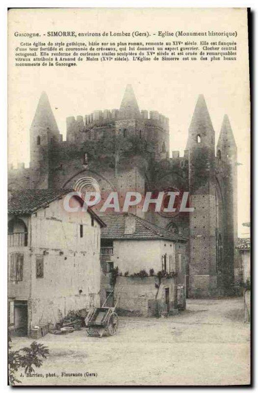 Postcard Old Gascony Simorre surroundings Lombez Church