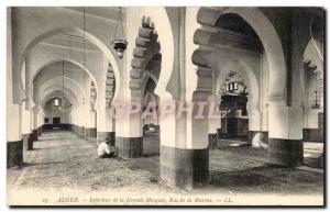 Algeria Algiers Old Postcard Interior of the Great Mosque Navy Street