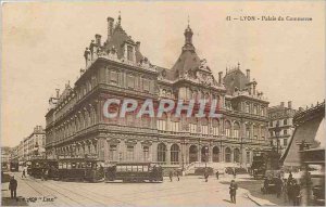 Old Postcard Lyon Palais Tramway Commerce