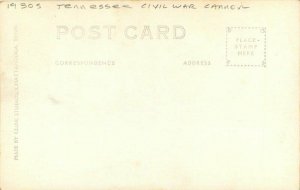 Cline 1930s Civil War Cannon RPPC Photo Postcard Tennessee Garrity Battery 8429