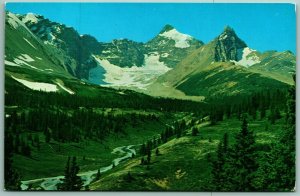 East Face Mount Athabasca Jasper-Banff Highway Canada UNP Chrome Postcard I6