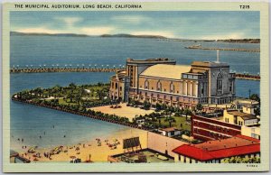The Municipal Auditorium Long Beach California CA Beach Pier Building Postcard