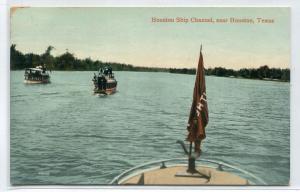 Boats Houston Ship Channel Texas 1909 postcard