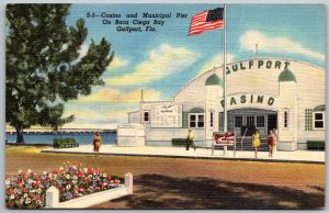 Gulfport Florida 1940s Postcard 1940s Postcard Casino Municipal Pier Boca Ciega